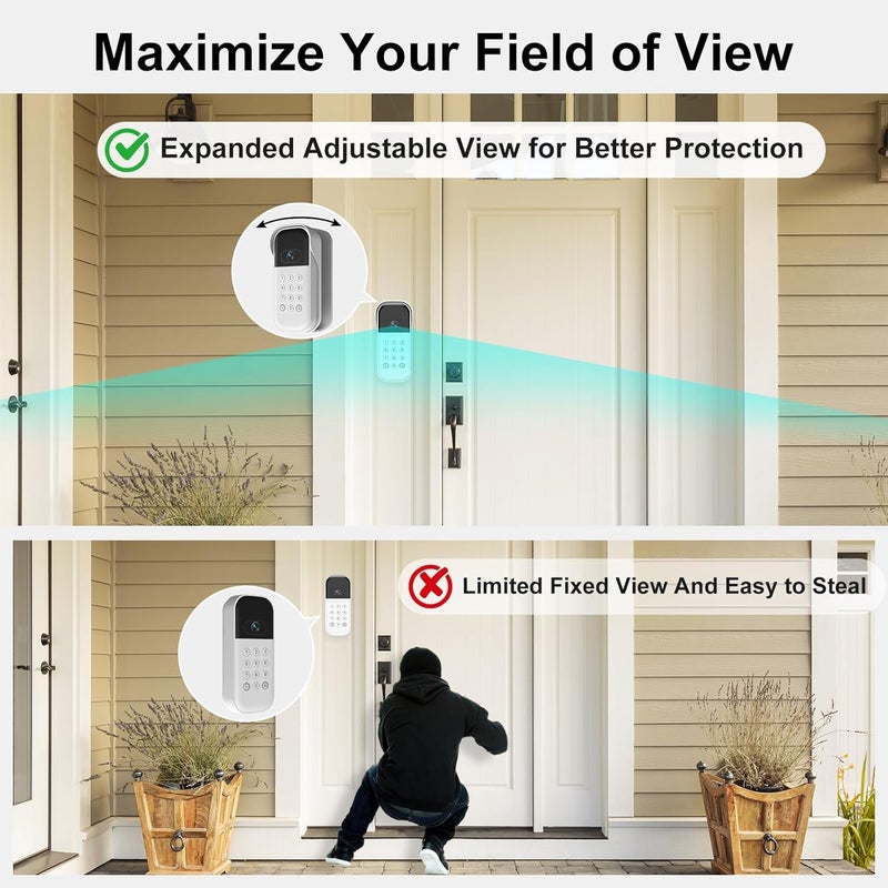Nooukut Swivel Mount for myQ Smart Garage Video Keypad, Weatherproof Angle Mounting Bracket for myQ, Left/Right Swivel for Wide Viewing Range (Video Keypad is NOT Included) (White) - Image 4